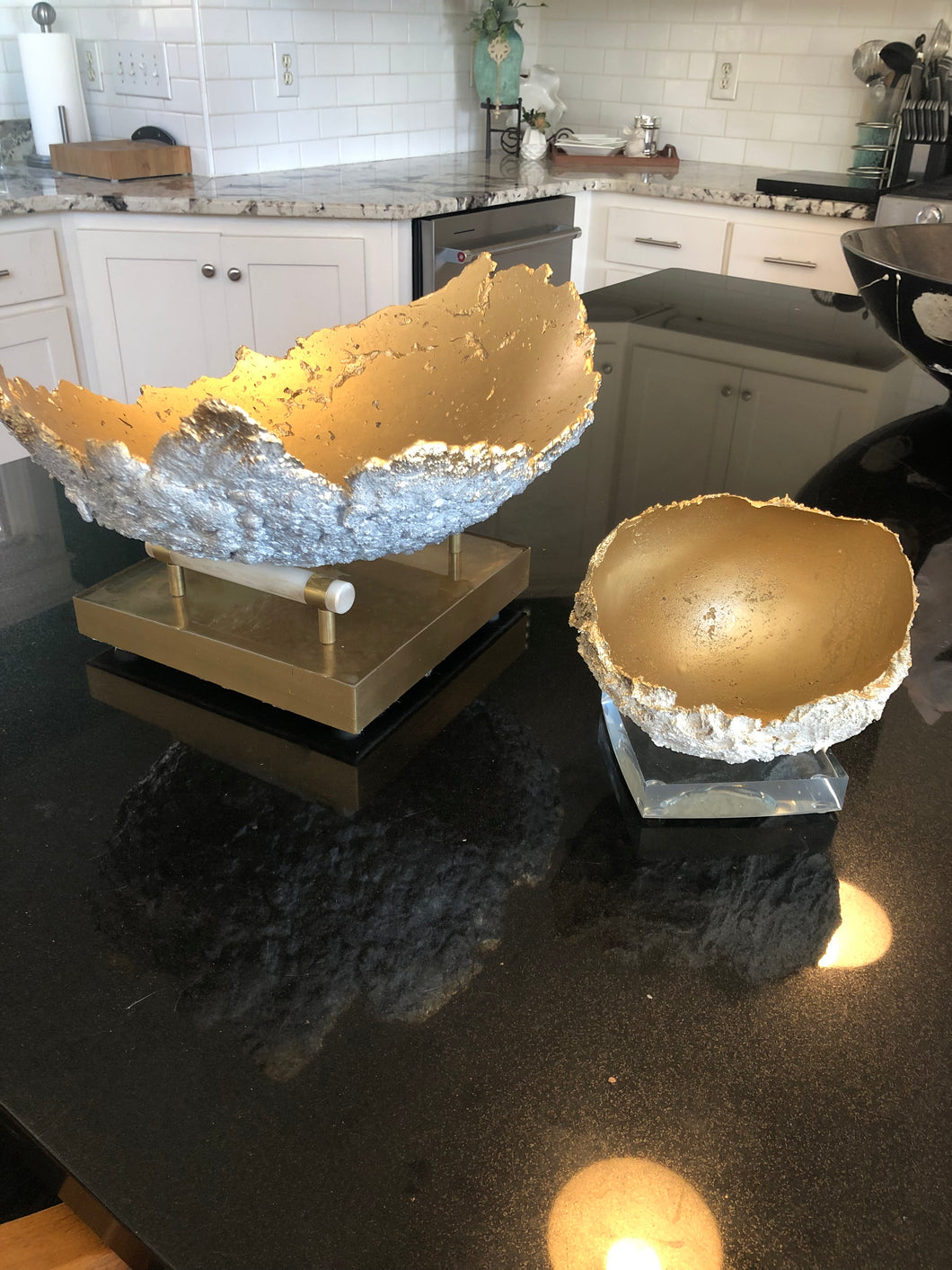 Concrete and acrylic bowls