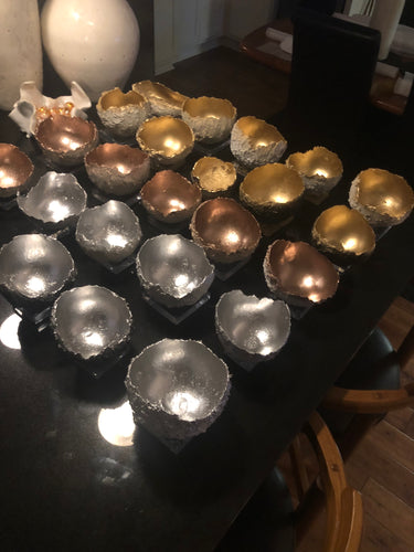 Assortment of mini concrete bowls